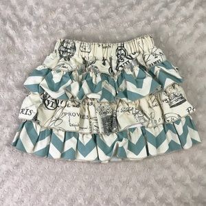 Sado Tiered Ruffle Skirt 4T Blue Chevron Paris